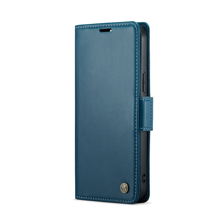 For iPhone 14 Pro CaseMe 023 Butterfly Buckle Litchi Texture RFID Anti-theft Leather Phone Case(Blue)
