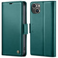 For iPhone 13 CaseMe 023 Butterfly Buckle Litchi Texture RFID Anti-theft Leather Phone Case(Pearly Blue)