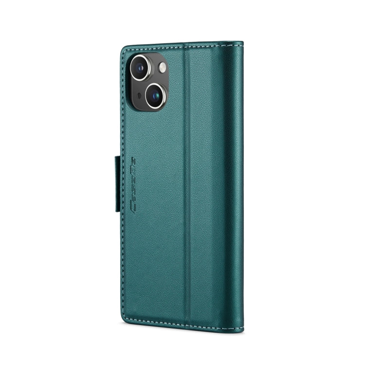 For iPhone 13 mini CaseMe 023 Butterfly Buckle Litchi Texture RFID Anti-theft Leather Phone Case(Pearly Blue)