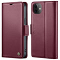 For iPhone 12 / 12 Pro CaseMe 023 Butterfly Buckle Litchi Texture RFID Anti-theft Leather Phone Case(Wine Red)