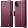 For iPhone 11 CaseMe 023 Butterfly Buckle Litchi Texture RFID Anti-theft Leather Phone Case(Wine Red)