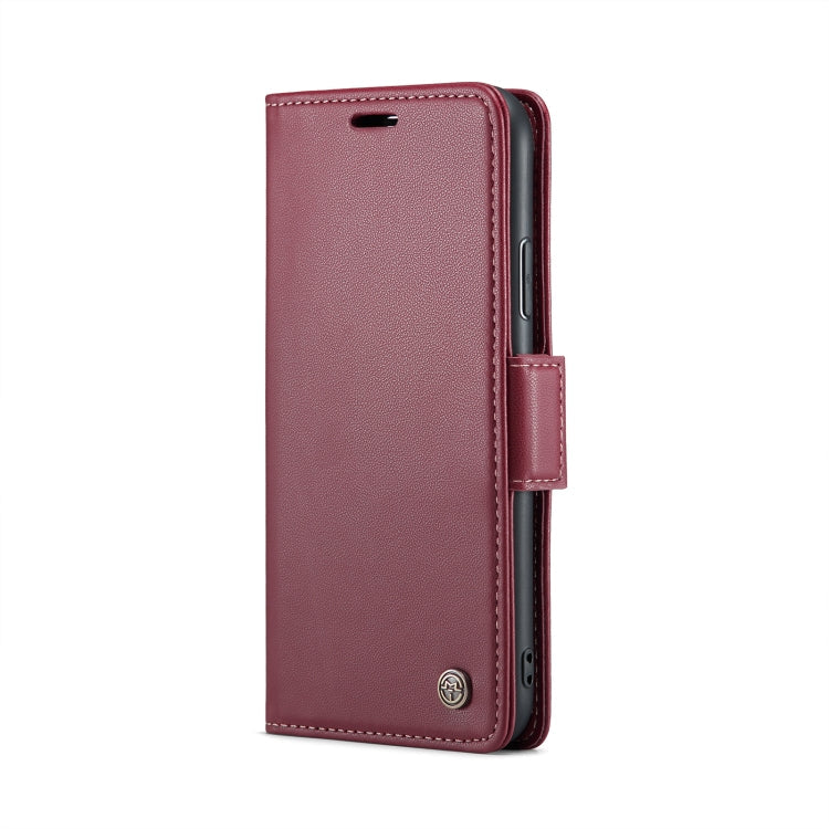 For iPhone 11 CaseMe 023 Butterfly Buckle Litchi Texture RFID Anti-theft Leather Phone Case(Wine Red)