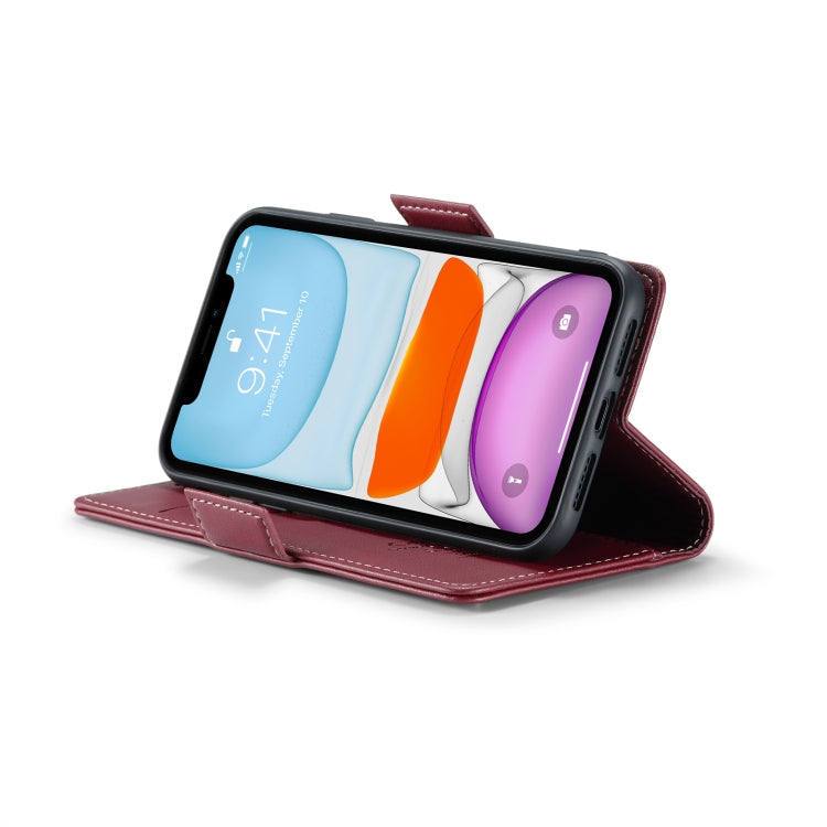 For iPhone 11 CaseMe 023 Butterfly Buckle Litchi Texture RFID Anti-theft Leather Phone Case(Wine Red)