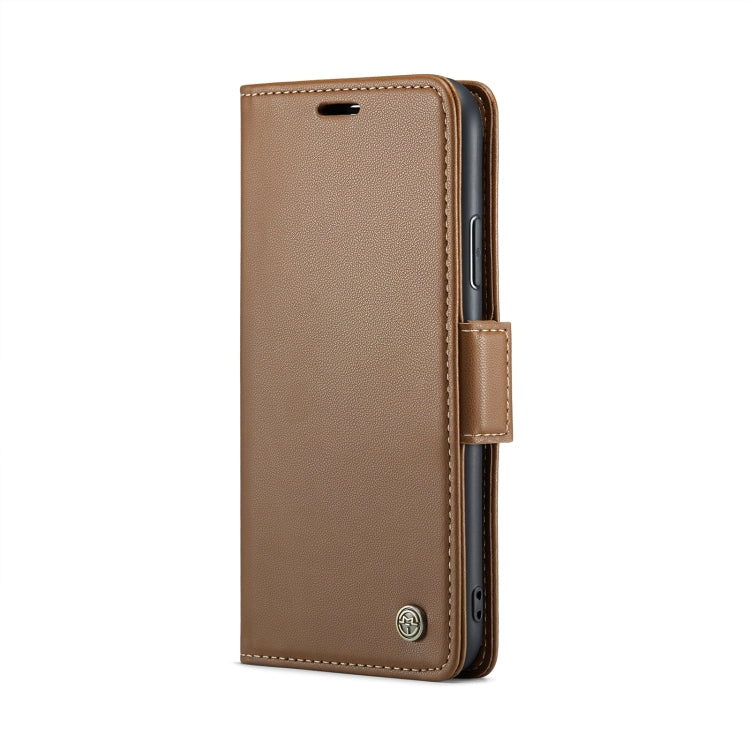 For iPhone 11 Pro CaseMe 023 Butterfly Buckle Litchi Texture RFID Anti-theft Leather Phone Case(Brown)