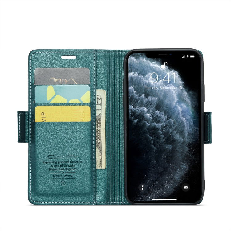 For iPhone 11 Pro Max CaseMe 023 Butterfly Buckle Litchi Texture RFID Anti-theft Leather Phone Case(Pearly Blue)