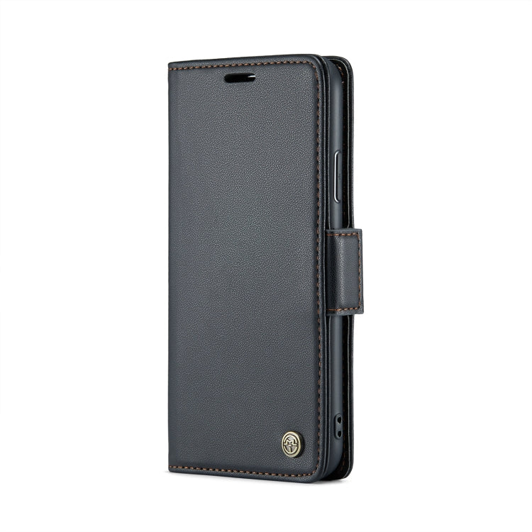 For iPhone XS Max CaseMe 023 Butterfly Buckle Litchi Texture RFID Anti-theft Leather Phone Case(Black)