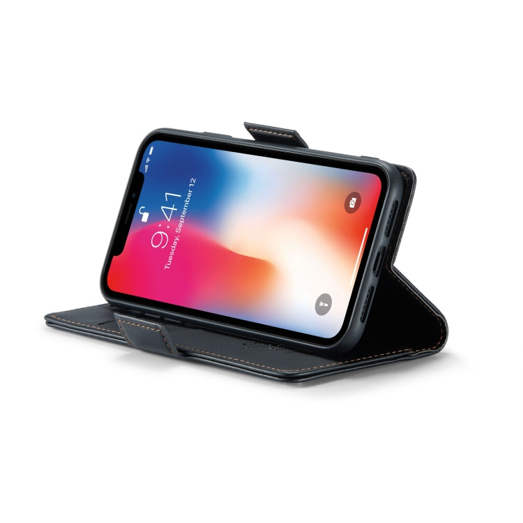 For iPhone XS Max CaseMe 023 Butterfly Buckle Litchi Texture RFID Anti-theft Leather Phone Case(Black)