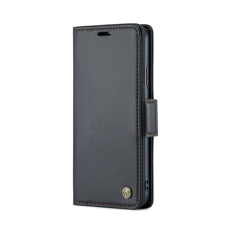 For iPhone XR CaseMe 023 Butterfly Buckle Litchi Texture RFID Anti-theft Leather Phone Case(Black)