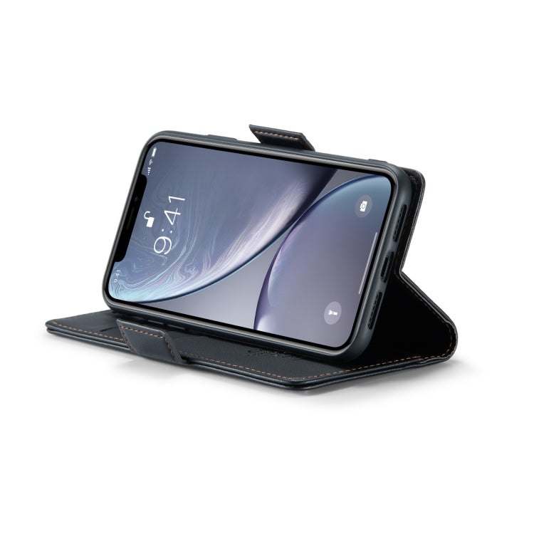 For iPhone XR CaseMe 023 Butterfly Buckle Litchi Texture RFID Anti-theft Leather Phone Case(Black)