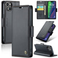 CaseMe 023 Butterfly Buckle Litchi Texture RFID Anti-theft Leather Phone Case, For iPhone 15 Plus, For iPhone 14 Pro, For iPhone 14 Pro Max, For iPhone 15