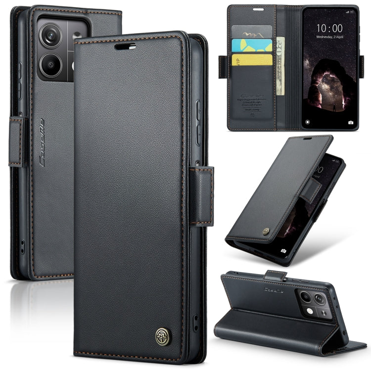 CaseMe 023 Butterfly Buckle Litchi Texture RFID Anti-theft Leather Phone Case, For Xiaomi Redmi Note 13 5G, For Xiaomi Redmi Note 13 Pro+ 5G, For Xiaomi Redmi Note 13 Pro 5G, For Xiaomi Redmi 12 4G／12 5G／Note 12R／POCO M6 Pro 5G