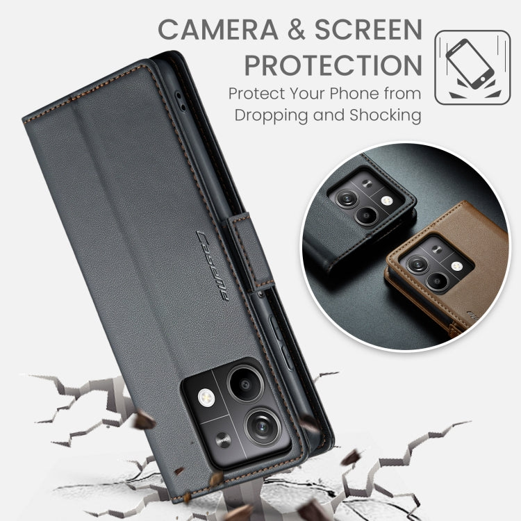 CaseMe 023 Butterfly Buckle Litchi Texture RFID Anti-theft Leather Phone Case, For Xiaomi Redmi Note 13 5G, For Xiaomi Redmi Note 13 Pro+ 5G, For Xiaomi Redmi Note 13 Pro 5G, For Xiaomi Redmi 12 4G／12 5G／Note 12R／POCO M6 Pro 5G