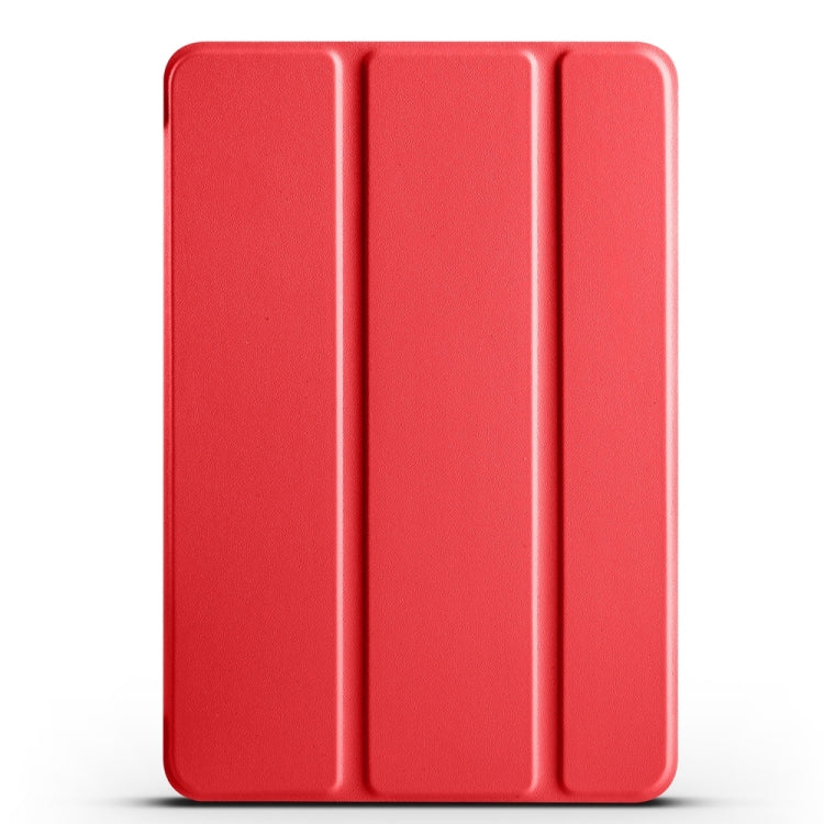 For iPad mini 5 / 4 / 3 / 2 / 1 3-folding TPU Horizontal Flip Leather Tablet Case with Holder(Red)
