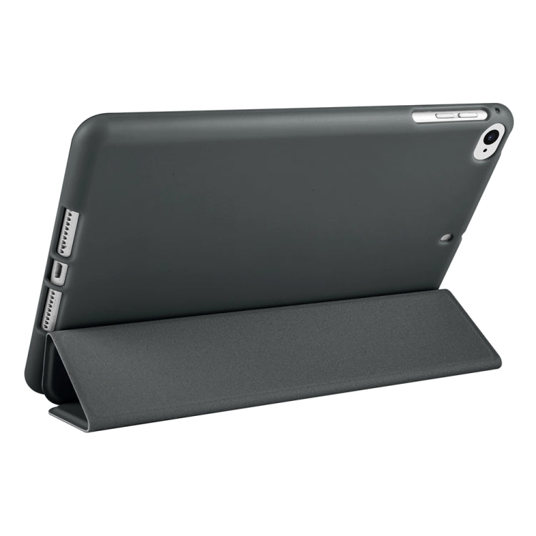 For iPad mini 5 / 4 / 3 / 2 / 1 3-folding TPU Horizontal Flip Leather Tablet Case with Holder(Black)