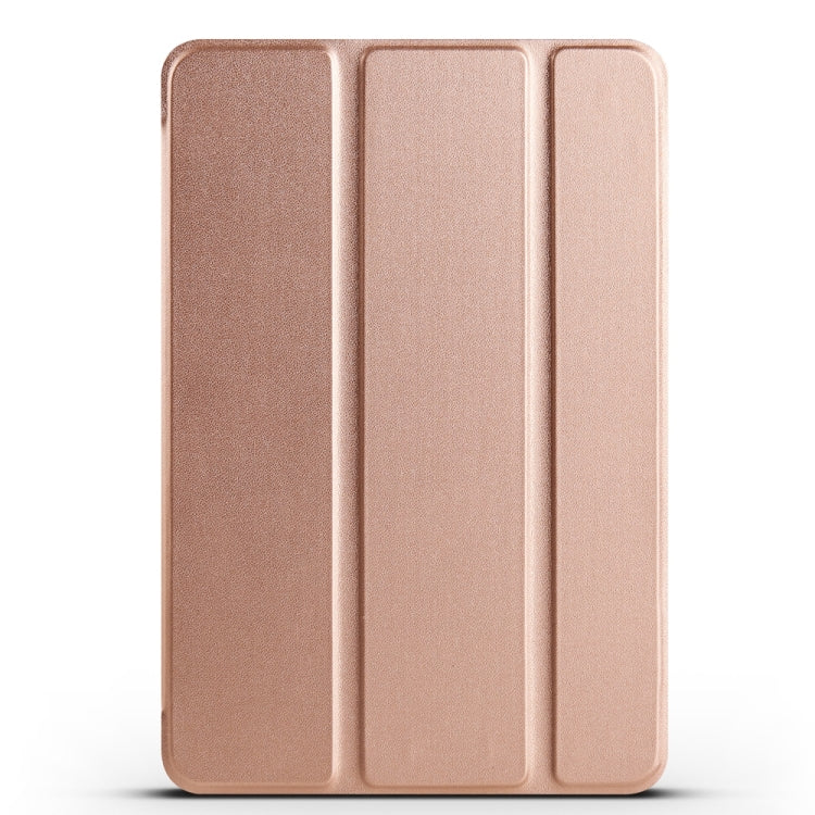 For iPad 9.7 2018 / 2017 / Air 2 / Air 3-folding TPU Horizontal Flip Leather Tablet Case with Holder(Gold)