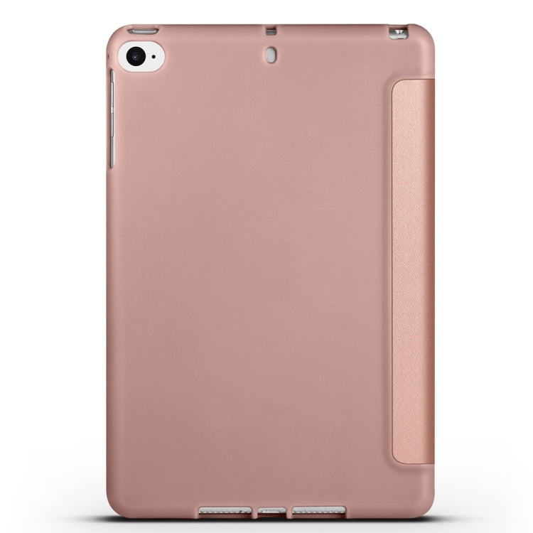For iPad 9.7 2018 / 2017 / Air 2 / Air 3-folding TPU Horizontal Flip Leather Tablet Case with Holder(Gold)