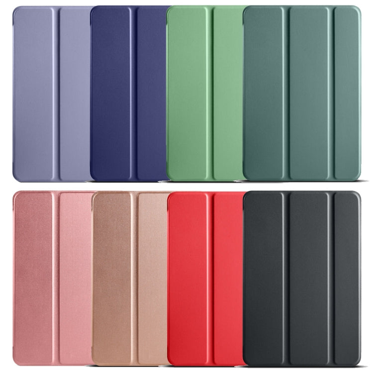 For iPad mini 5 / 4 / 3 / 2 / 1 3-folding TPU Horizontal Flip Leather Tablet Case with Holder(Red)