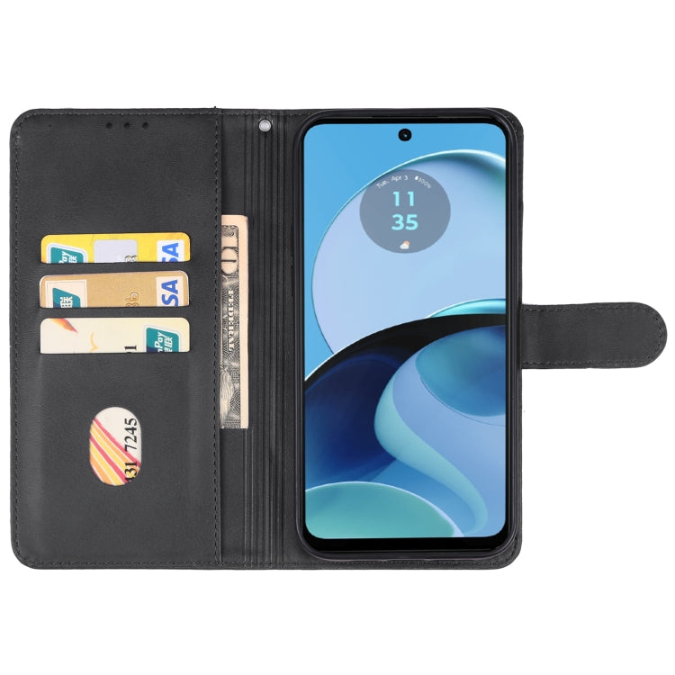 For Motorola Moto G54 Leather Phone Case(Black)