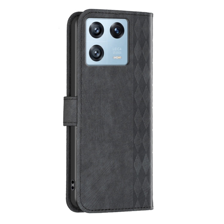 For Xiaomi 13 Pro Plaid Embossed Leather Phone Case(Black)