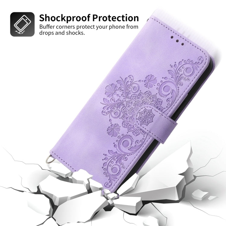 For Huawei Pura 70 Pro / Pura 70 Pro+ Skin-feel Flowers Embossed Wallet Leather Phone Case(Purple)