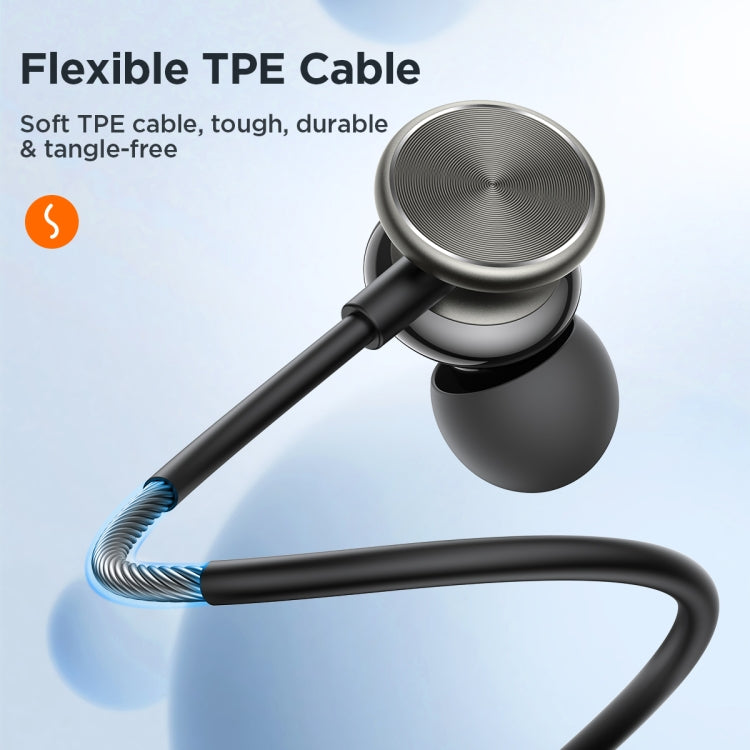 JOYROOM JR-EW03 3.5mm In-Ear Metal Wired Earphone, Length: 1.2m(Black)