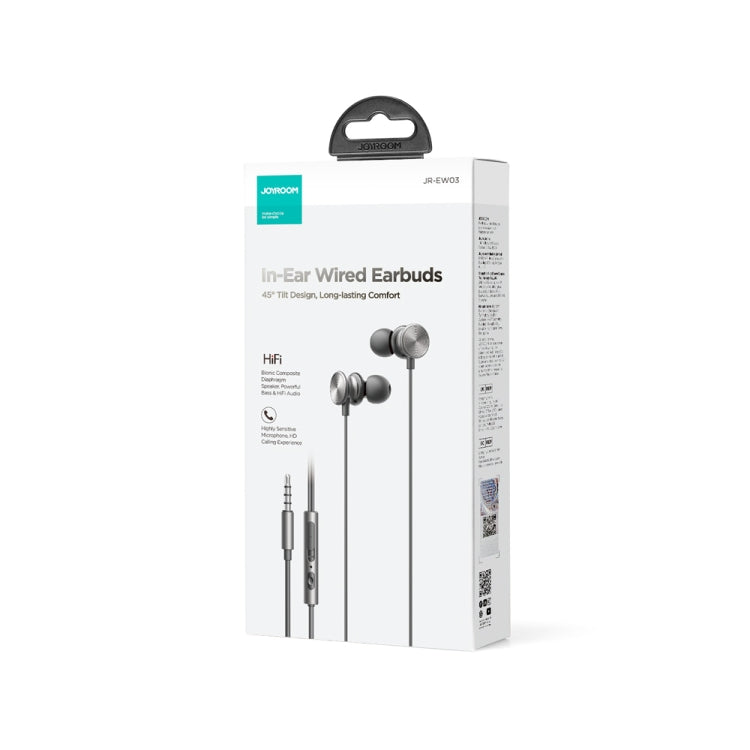 JOYROOM JR-EW03 3.5mm In-Ear Metal Wired Earphone, Length: 1.2m(Black)
