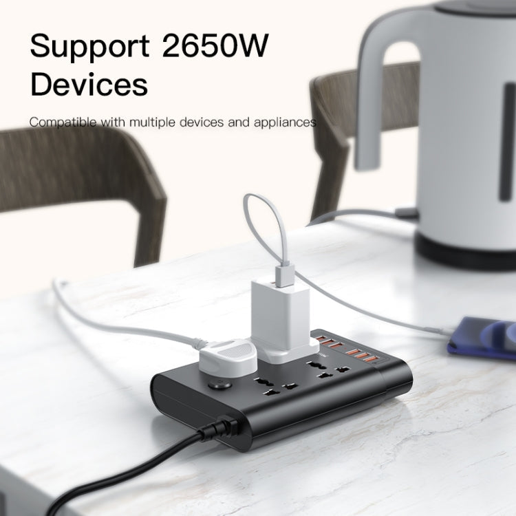 Yesido MC-08 4 Ports + 6 USB Ports 2650W Multi-functional High Power Socket(EU Plug)