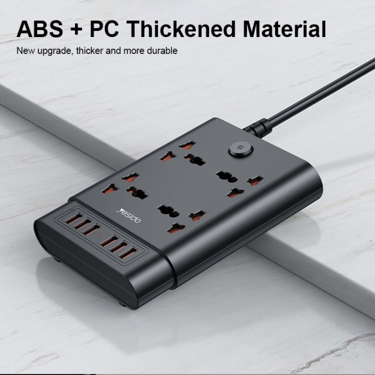 Yesido MC-08 4 Ports + 6 USB Ports 2650W Multi-functional High Power Socket(EU Plug)