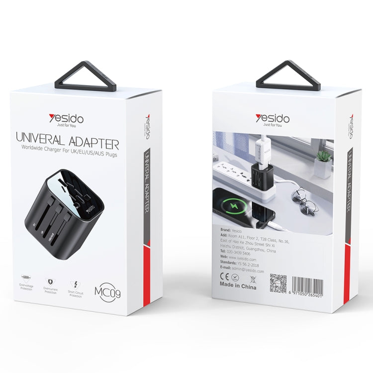 Yesido MC-09 Multi-function Universal Travel Adapter Plug(Black)