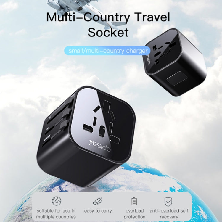 Yesido MC-09 Multi-function Universal Travel Adapter Plug(Black)