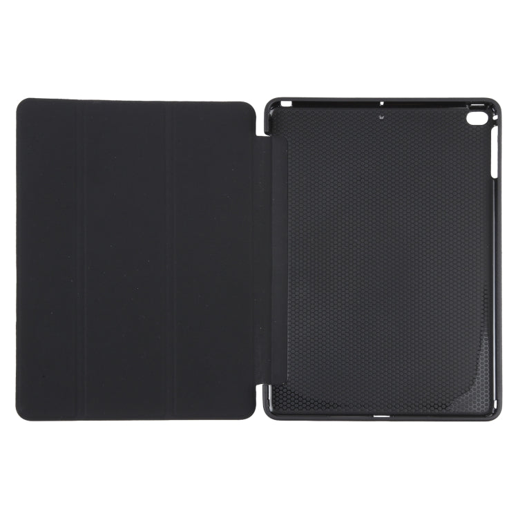 For iPad 9.7 2018 & 2017 / Air / Air2 GEBEI 3-folding Holder Shockproof Flip Leather Tablet Case(Black)
