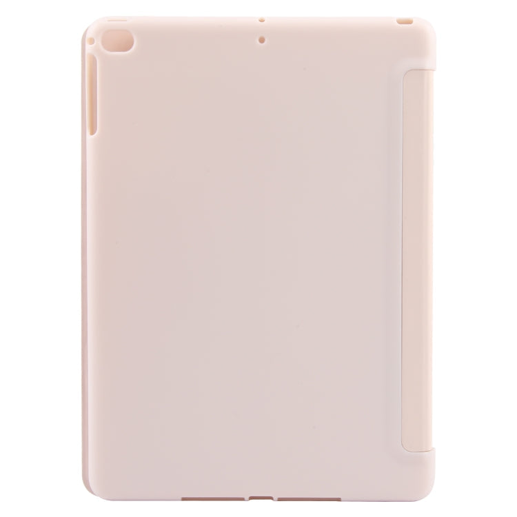 For iPad 9.7 2018 & 2017 / Air / Air2 GEBEI 3-folding Holder Shockproof Flip Leather Tablet Case(Pink)