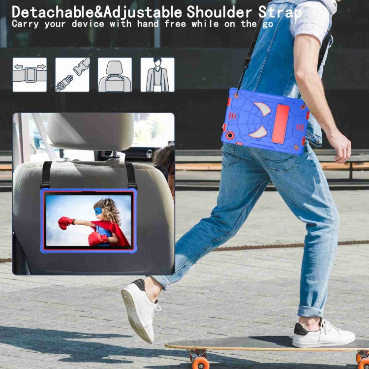 Spider Texture Silicone Hybrid PC Tablet Case with Shoulder Strap, For Samsung Galaxy Tab A8 10.5 2021, For Samsung Galaxy Tab S6 Lite P610