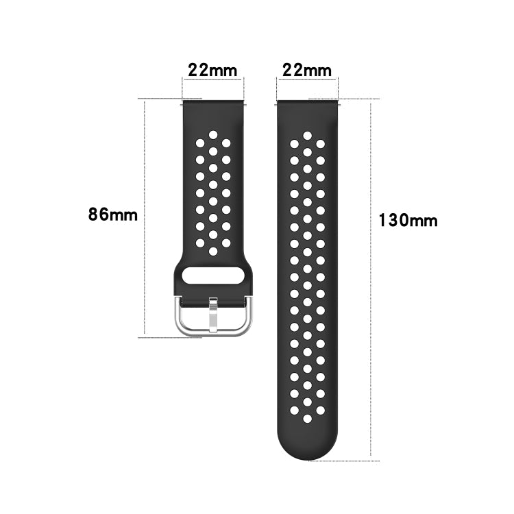 22mm Universal Sport Silicone Watch Band(Grey)