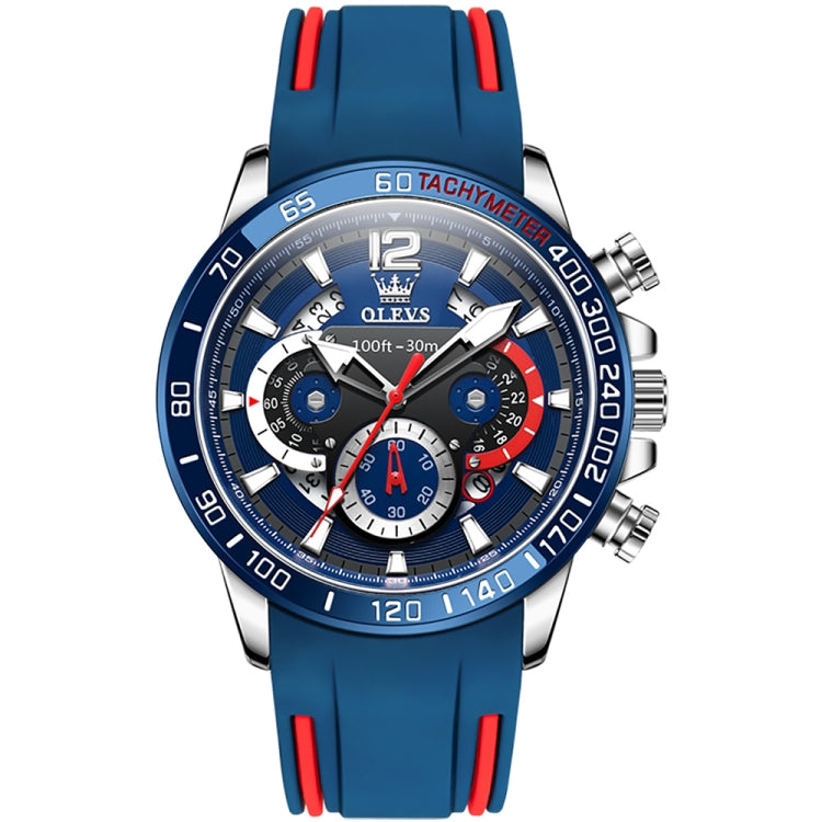 OLEVS 9936 Men Multifunctional Sports Waterproof Quartz Watch(Blue)