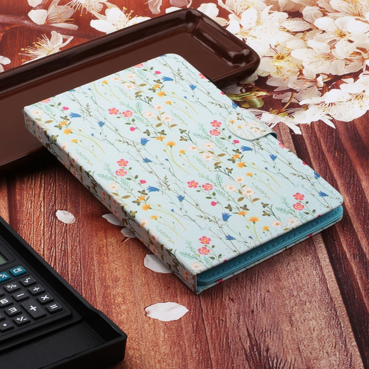 For 7 inch Universal Tablet PC Flower Pattern Horizontal Flip Leather Case with Card Slots & Holder(Small Floral)