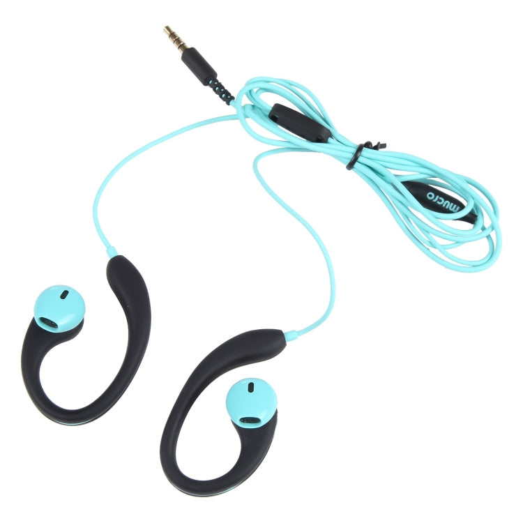 Mucro R12 Wired Stereo Over-Ear Sports Earphone, Length: 1.2m(Blue)