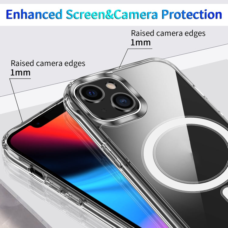 For iPhone 15 Four Corner Airbags MagSafe Magnetic Phone Case(Transparent)