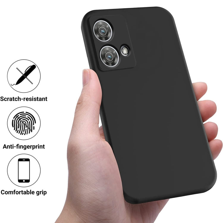 For Motorola Edge 40 Neo Pure Color Liquid Silicone Shockproof Phone Case(Black)