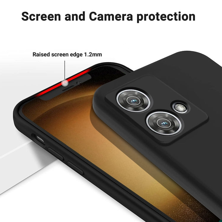 For Motorola Edge 40 Neo Pure Color Liquid Silicone Shockproof Phone Case(Black)