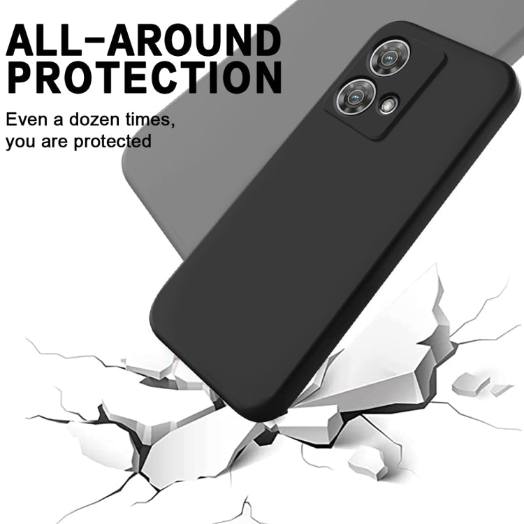 For Motorola Edge 40 Neo Pure Color Liquid Silicone Shockproof Phone Case(Black)