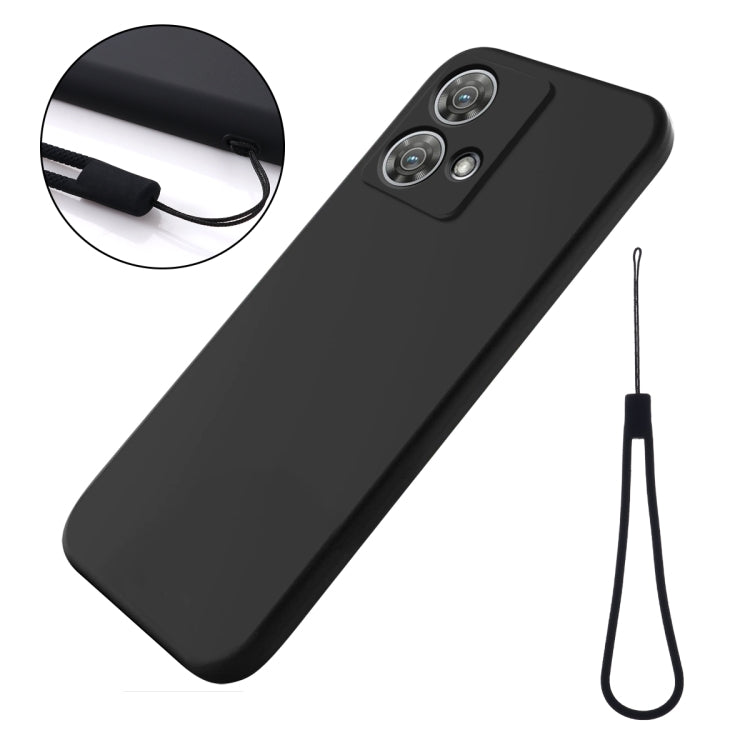 For Motorola Edge 40 Neo Pure Color Liquid Silicone Shockproof Phone Case(Black)