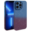 For iPhone 13 Pro Max Gradient Starry Silicone Phone Case with Lens Film(Blue Red)