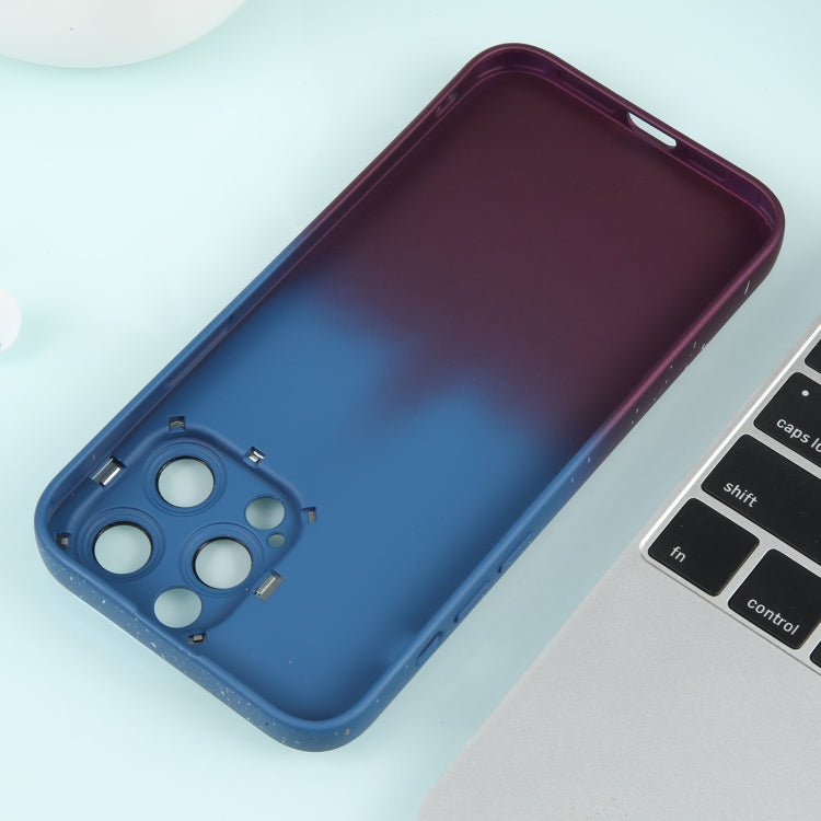 For iPhone 12 Gradient Starry Silicone Phone Case with Lens Film(Blue Red)