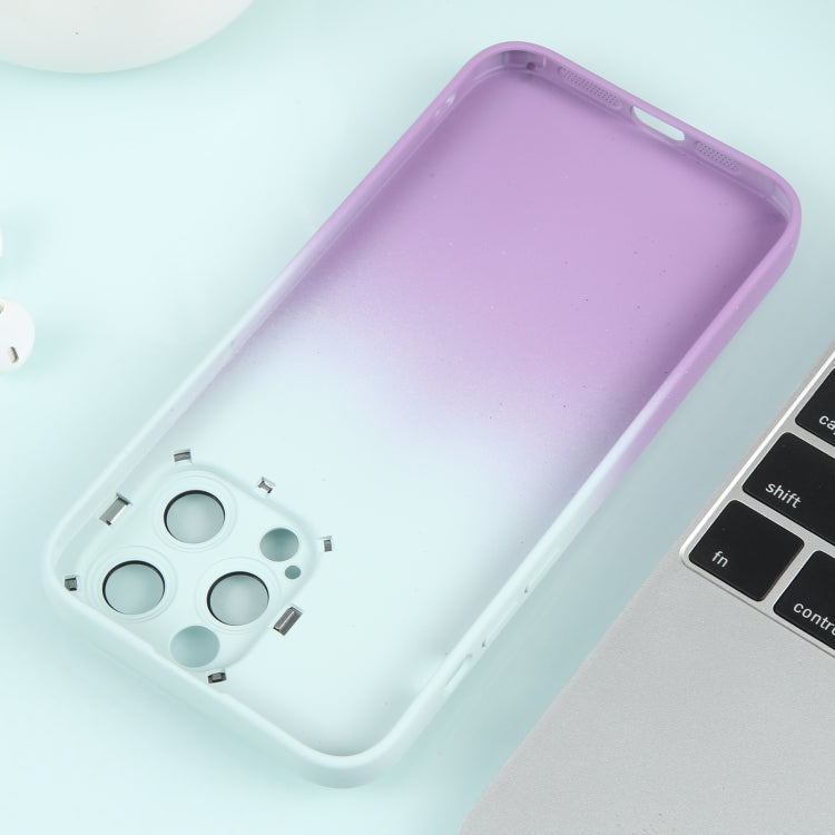 For iPhone 11 Gradient Starry Silicone Phone Case with Lens Film(White Purple)