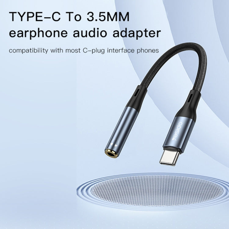 Yesido YAU38 Type-C to 3.5mm Female Audio Adapter(Black)