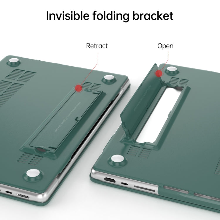 For Macbook Pro 14 A2918/A2992/A2779 Frosted Translucent Laptop Protective Case(Dark Green)
