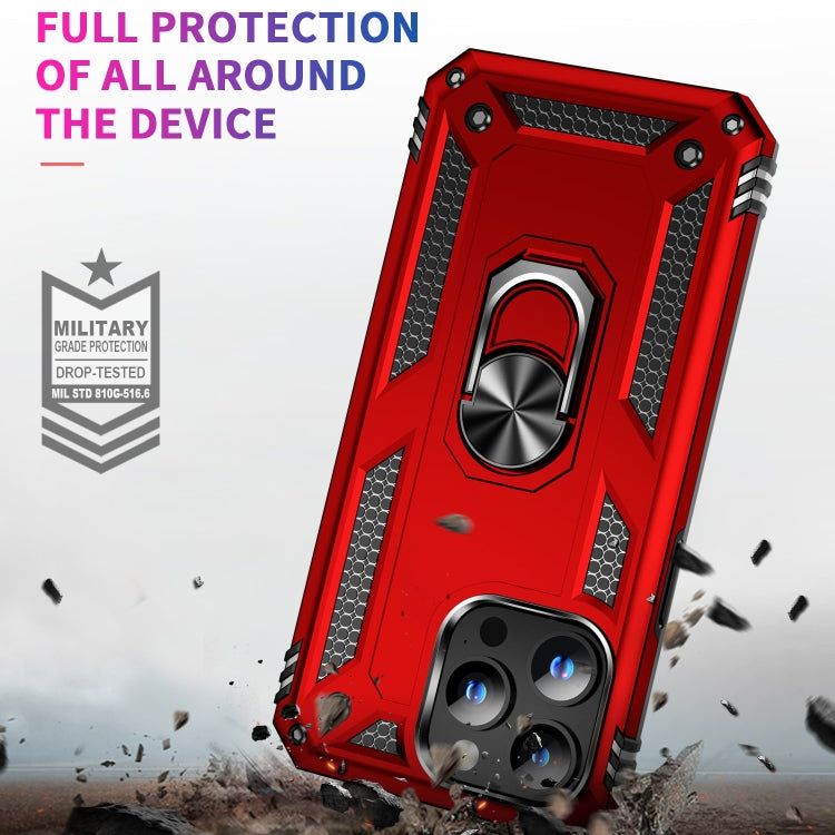 For iPhone 15 Plus Shockproof TPU + PC Phone Case with Holder(Red)