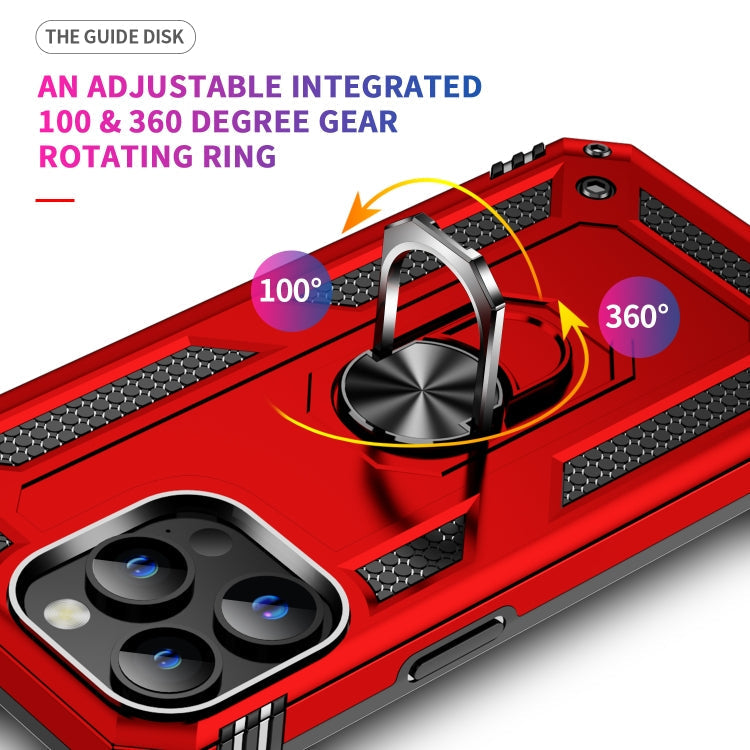 For iPhone 15 Plus Shockproof TPU + PC Phone Case with Holder(Red)