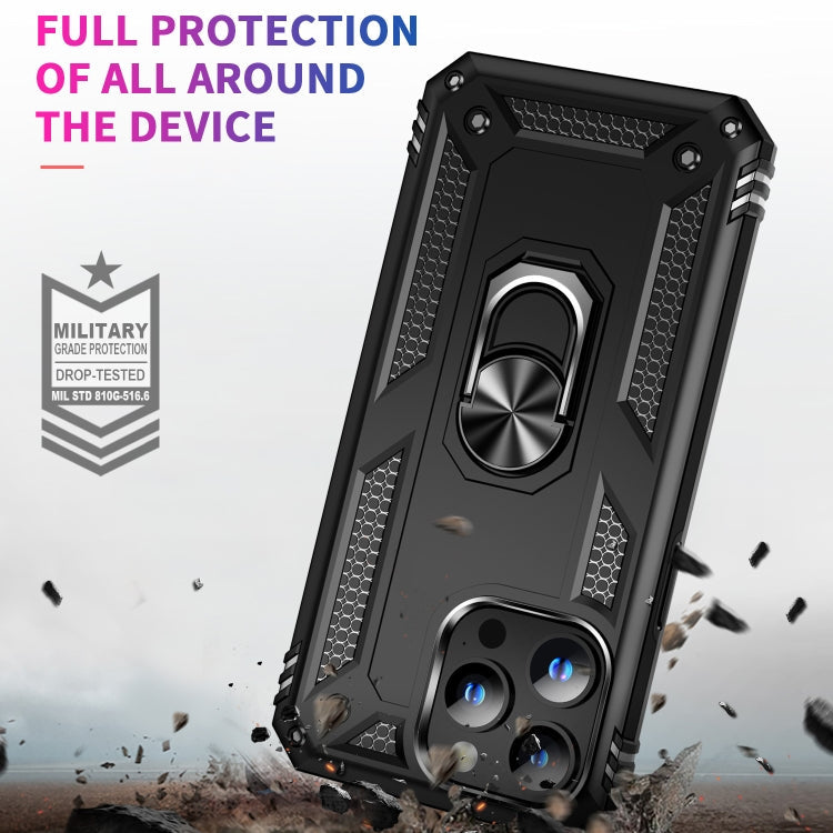 For iPhone 15 Pro Shockproof TPU + PC Phone Case with Holder(Black)